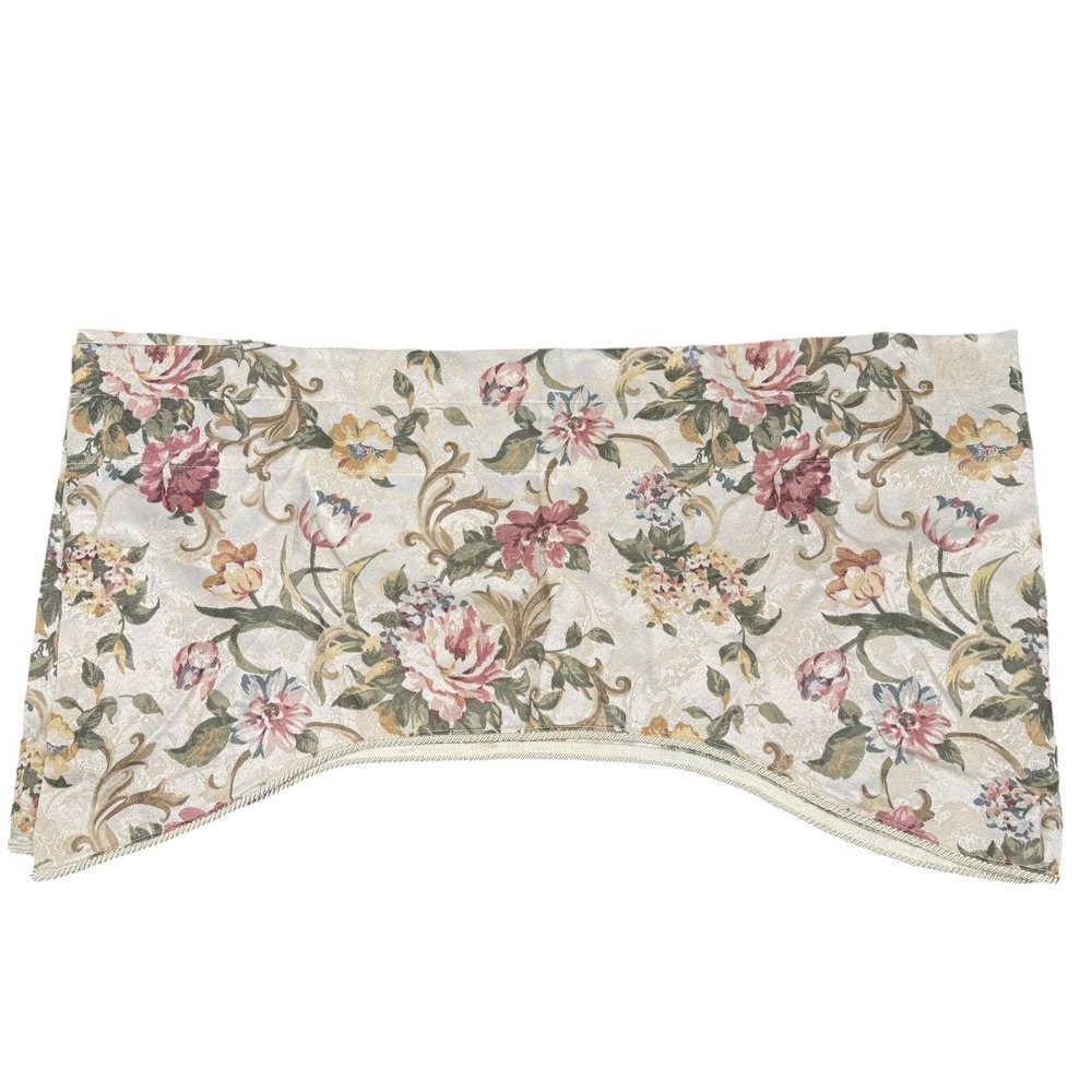 Vintage Sears Floral Jacquard Scalloped Valance Cottagecore Grandmillennial 6021